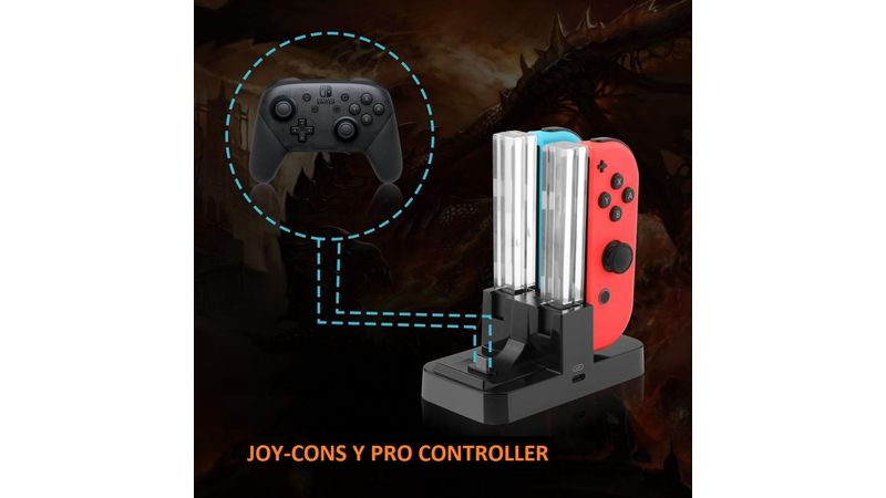 Estación de Carga para JoyCons y Mando Pro Controller Nintendo Switch