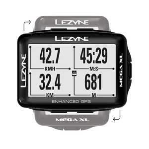 Computador para bicicleta Lezyne Mega XL, hasta 2 horas, GPS, talla única, negro