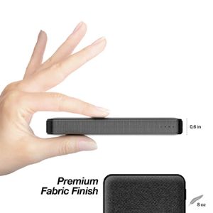 Batería Externa Naztech 10000 Mah, 18W, 1 USB-A + 1 USB-C, negro