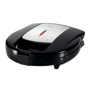 Sandwichera y waflera Oster CKSTSM3892 700w, capacidad 2 panes, placas antiadherente, negro