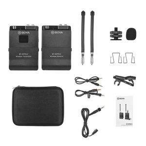 Micrófono Boya BY-WFM12, inalámbrico, compatible con cámaras y celulares, negro