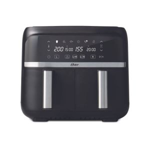 Freidora de aire dual Oster 2184263, 1800 watts, 7.6 litros, negro