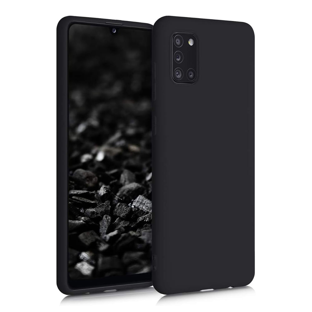 Case para Samsung A31, amortiguador de choques, protección de cámaras, negro