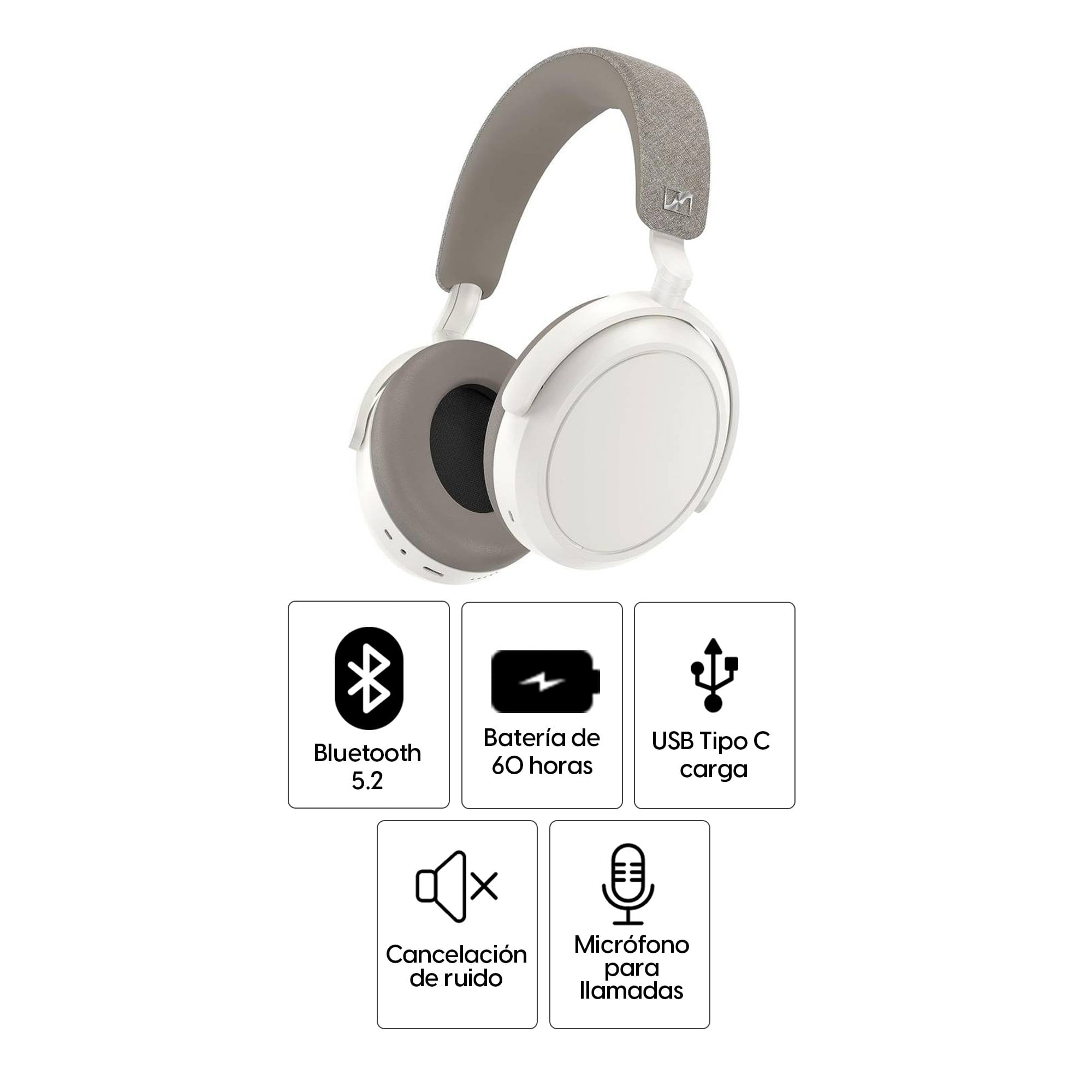 Audífonos bluetooth Sennheiser Momentum 4, blanco - Coolbox