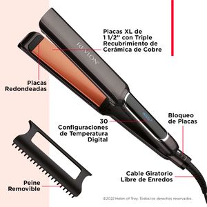 Revlon Alisadora Pro Collection de Cobre 1 1/2"+ Peine