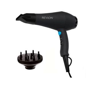 Secador de cabello Revlon Smooth Brillance 2000W, 1 nivel de velocidad, 3 niveles de temperatura, negro
