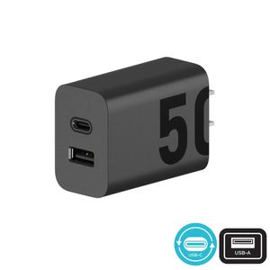 Cargador Motorola Turbo Power 50W Duo Con Cable, Tipo C A Tipo C, Compatible Con Iphone y Android  - Negro