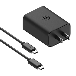 Cargador Motorola Turbo Power 50W Duo Con Cable, Tipo C A Tipo C, Compatible Con Iphone y Android  - Negro