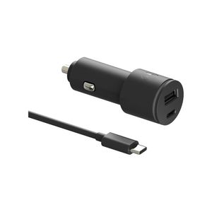 Turbo Power Motorola 45W Duo Cargador De Auto - Cable Usb-C Android Y Ios - Compatible Con Samsung Y Apple - Negro