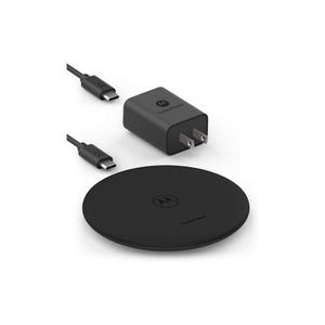 Cargador Motorola Wireless 15W Turbo Power + 27W Turpopower Charger + Usb-C A Usb-C Cable - Negro