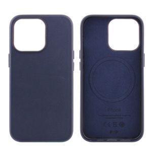 Case para iPhone 13 Pro, piel sintentica, con MagSafe para carga inalámbrica, para accesorios magnéticos, azul
