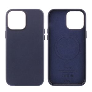 Case para iPhone 13 Pro Max, piel sintentica, con MagSafe para carga inalámbrica, para accesorios magnéticos, azul