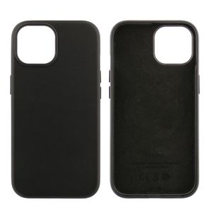 Case para iPhone 15, piel sintentica, con MagSafe para carga inalámbrica, para accesorios magnéticos, negro