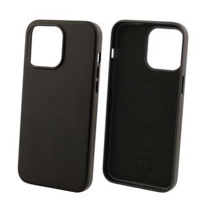 Case para iPhone 15 Pro Max, piel sintentica, con MagSafe para carga inalámbrica, para accesorios magnéticos, negro
