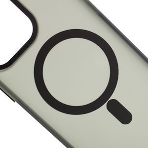 Case para iPhone 15 Pro Max con MagSafe para carga inalámbrica, para accesorios magnéticos, rígido, mate traslúcido negro