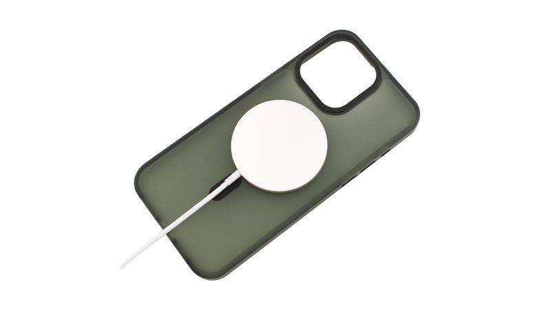 Case para iPhone 15 Pro Max con MagSafe para carga inalámbrica, TPU rígido,  transparente + Batería externa iBox con carga magnética 5000 mAh - Coolbox