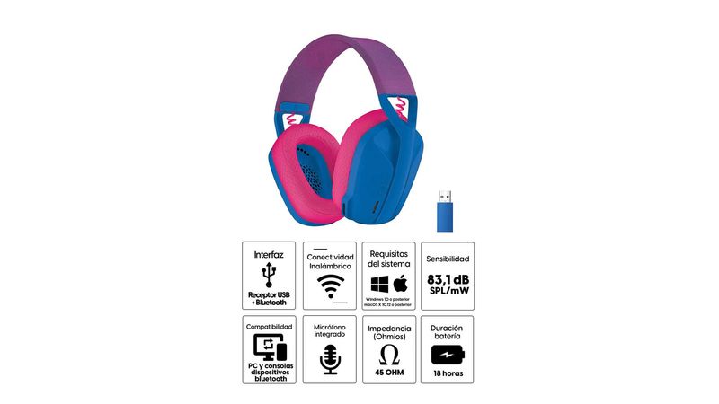 Logitech G G435 Auricular inalámbrico Bluetooth Play Azul - Logitech G