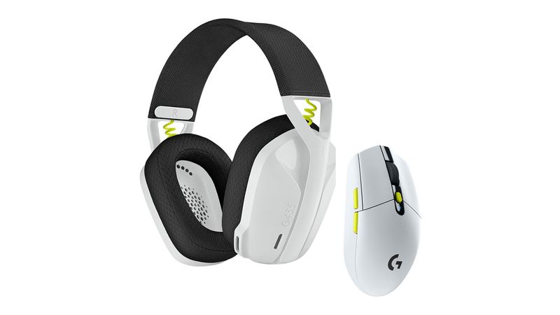 Audífonos gamer inalámbricos Logitech G435 Lightspeed + ratón inalámbrico  para juegos G305 Lightspeed, blanco - Coolbox