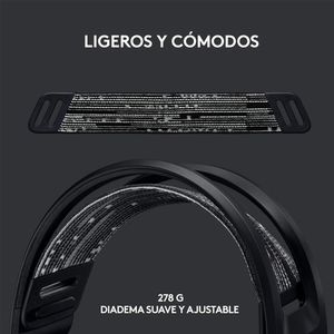 Audífonos gamer inalámbricos Logitech G733 Lightspeed, conexión usb, 39 ohm, sensibilidad 87.5 dB, RGB, PC y consolas, negro