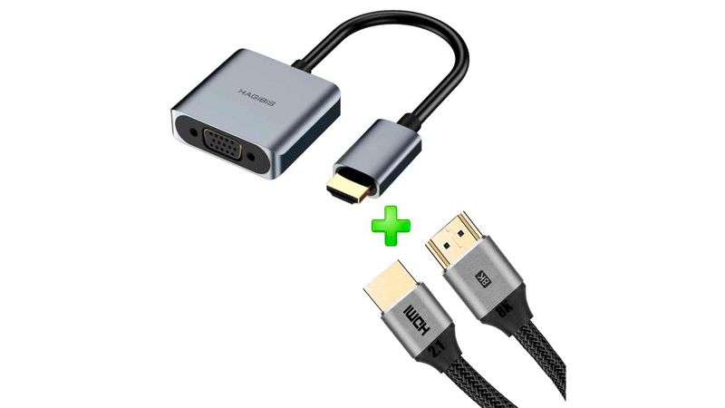 Pack Adaptador USB 3.0 a HDMI, VGA + Cable HDMI 2.1 - Coolbox