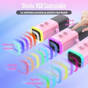 Micrófono Fifine Ampligame AM8, cardiodide, conexión USB-C a XLR, iluminación RGB, rosado