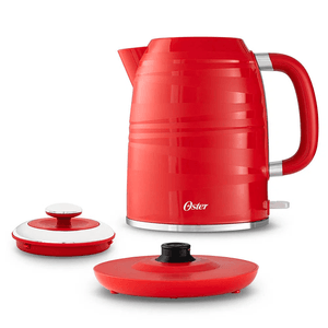 Hervidor Oster BVSTKT4177R 1850w, capacidad 1.7 litros, apagado automático, base 360°, rojo