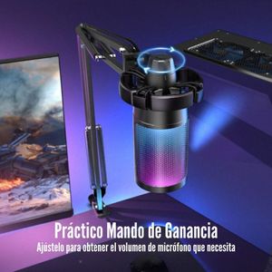 Micrófono Fifine Ampligame A6T RGB (incluye Brazo) - Blue