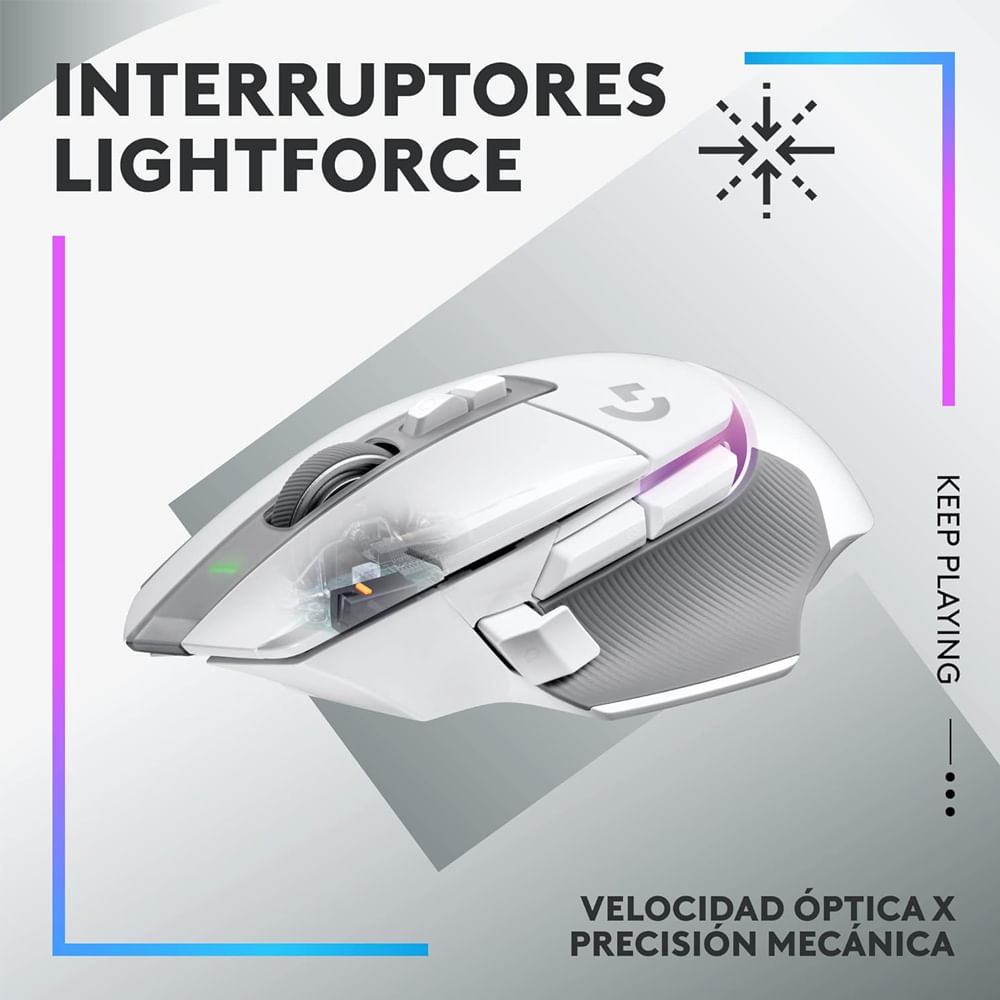 Mouse gamer inalámbrico Logitech G502 Xplus Lightpeed Wireless, receptor  usb, 25600 dpi, 13 botones, RGB, negro - Coolbox