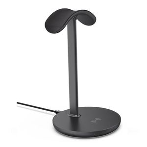 Cargador inalámbrico iBox 15W, para airpods max, con soporte para auriculares, negro