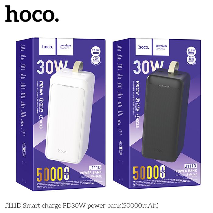 Power Bank 50000 Mah 30w Carga Rápida Hoco Premium - Negro - Coolbox