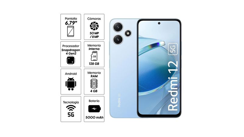 Xiaomi Redmi Note 12 5G 4GB/128GB Gris - Teléfono móvil
