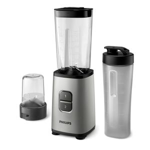 Mini licuadora personal Philips HR2604_80 350W, 2 velocidades, jarra de SAN 1 litro, plateado