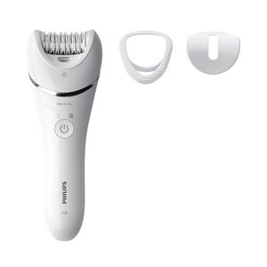 Depiladora en seco y húmedo Philips BRE700_00, inalámbrica, duración 40 minutos, 32 pinzas, blanco