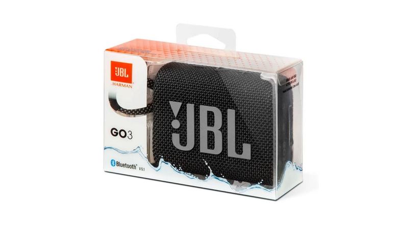 Parlante bluetooth JBL Go 3 potencia 4.2W, resistente al agua IP67, hasta 5  horas de reproducción, negro - Coolbox
