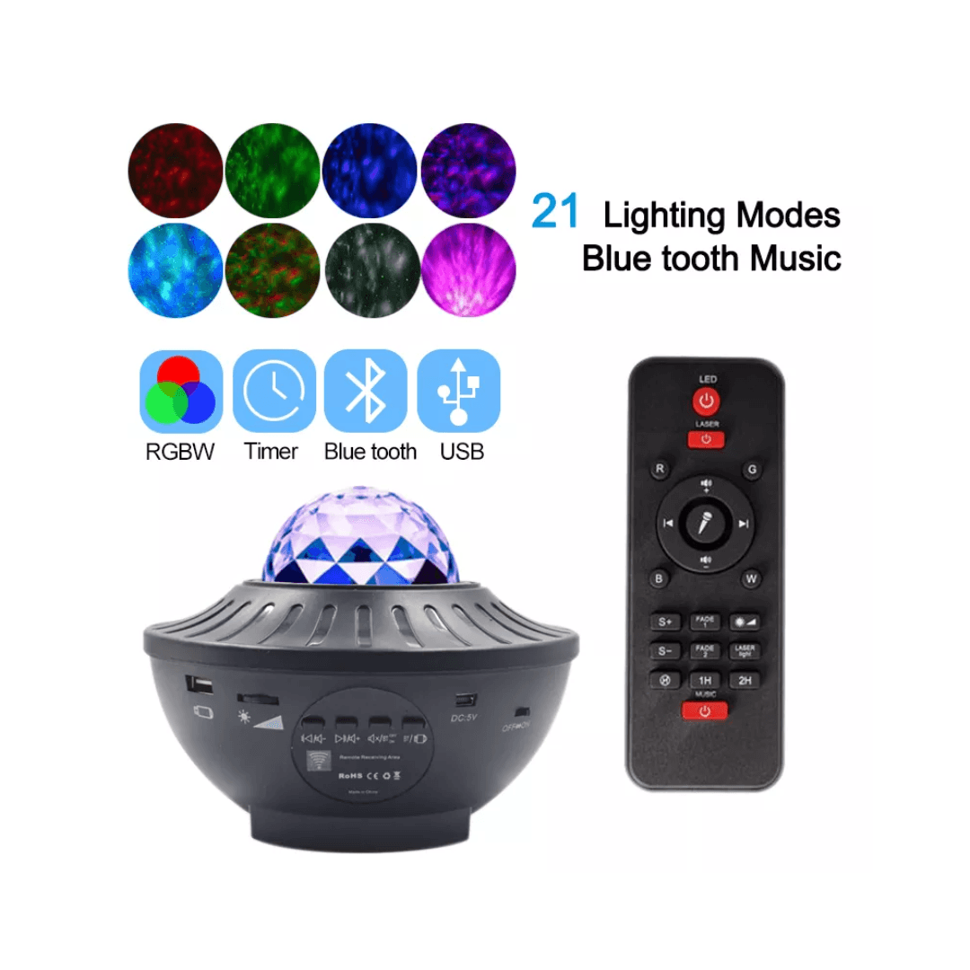 Lampara Proyector Bluetooth Usb Starry Luces Led Control GENERICO