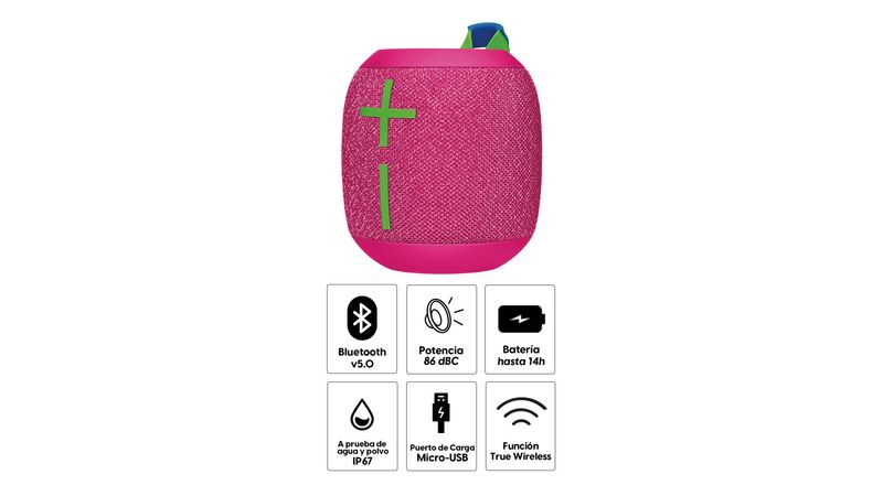Parlante Ue Wonderboom 3 Bluetooth Pink LOGITECH