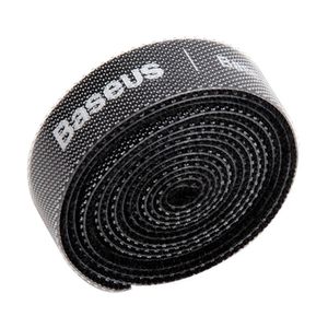 Cinta amarracables de velcro Baseus, 1 metro, negro