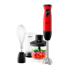 Batidora de inmersión Oster, 400 W, acero inoxidable, rojo