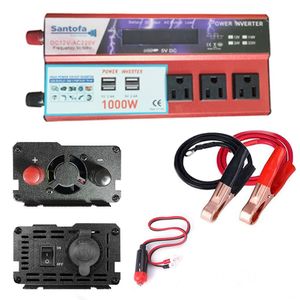 Inversor de corriente 12v a 220v, 1000W, 4 USB, 3 sockets, pantalla LCD