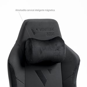 Silla Gamer Venture Side Prime Negro Cuero Almohadilla Inteligente Magnetica Reclinable