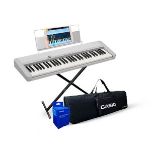 Teclado musical Cassio CT-S1 61 teclas, 61 tonos, 64 polifonía, blanco + Soporte X + Funda
