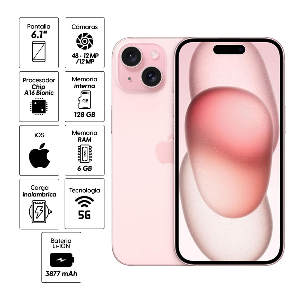 Apple iPhone 15 (128 GB) - Rosa : : Otros Productos