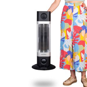 Calefactor portátil Veito CH1200 RE 1200w, cobertura 12m2, negro