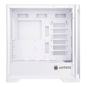 Gabinete Antryx FX730 ARGB, ATX/M-ATX/ITX, 4 ventiladores, Panel lateral vidrio templado, sin fuente, blanco