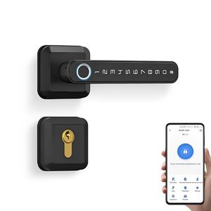 Cerradura Tech Care, biométrica + contraseña con APP,  negro