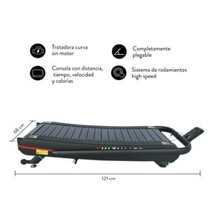 Trotadora Curva Ultimate Fitness C200, velocidad 22 km/hora, área 150 x 45 cm, peso 160 kg