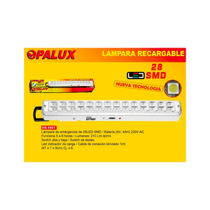 Lampara De Emergencia Recargable Opalux Hb-890t 28 Led Smd