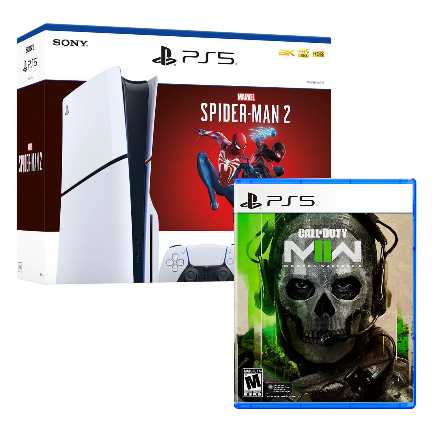 Consola Ps5 Slim Bundle Spiderman 2 + Mando Ps5 Camuflado Gris - Coolbox