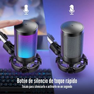Micrófono Fifine Ampligame A6T RGB (incluye Brazo) - Black