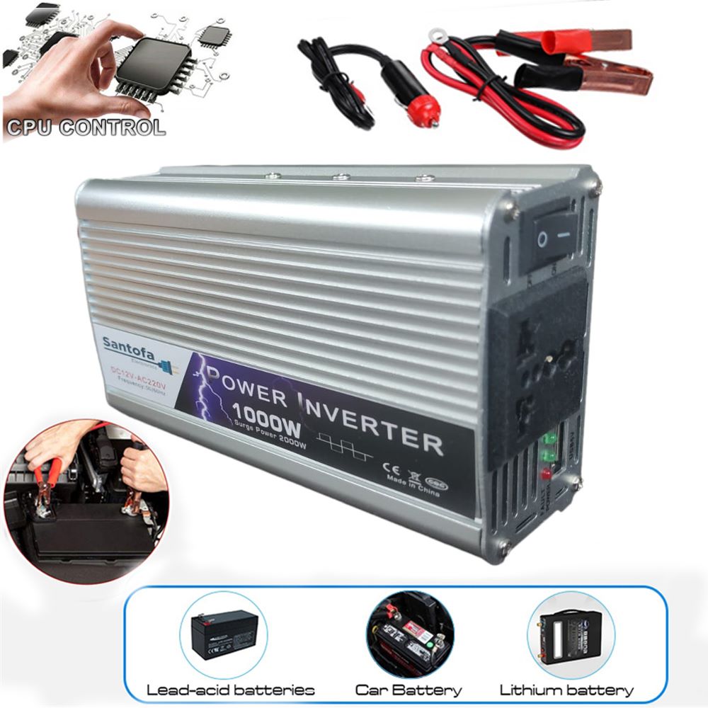 Inversor de Corriente de 12v a 220v Usb 1000w SANTOFA Cargador